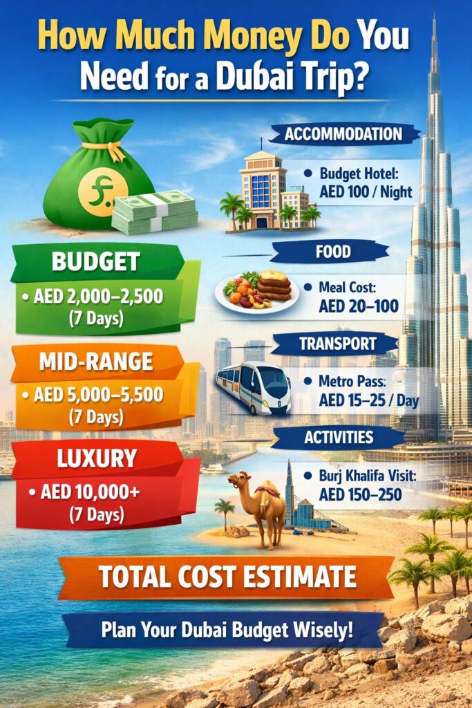 how much money do you need for a dubai trip budget breakdown